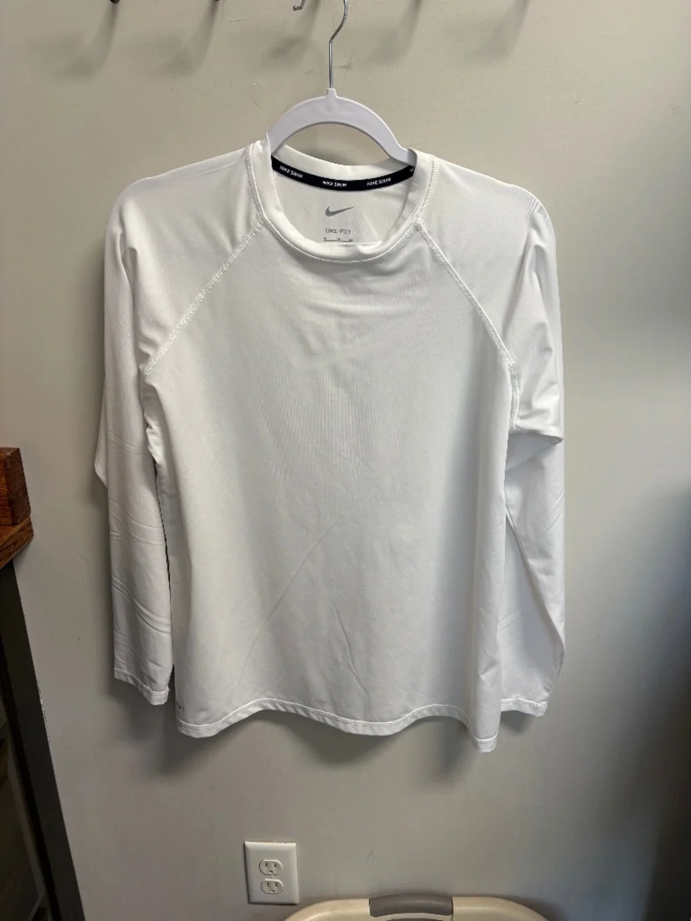 Nike Kids Long-Sleeve White Swim Shirt